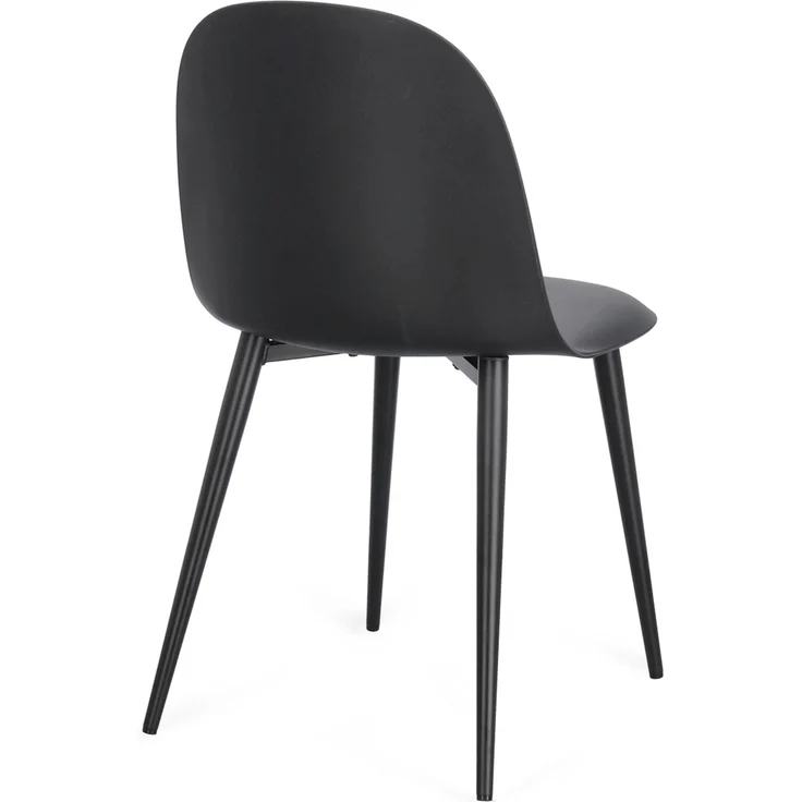 Esszimmerstuhl Ella 4er-Set aus Kunststoff, modernes Design, Schwarz, Metallgestell – Bild 3