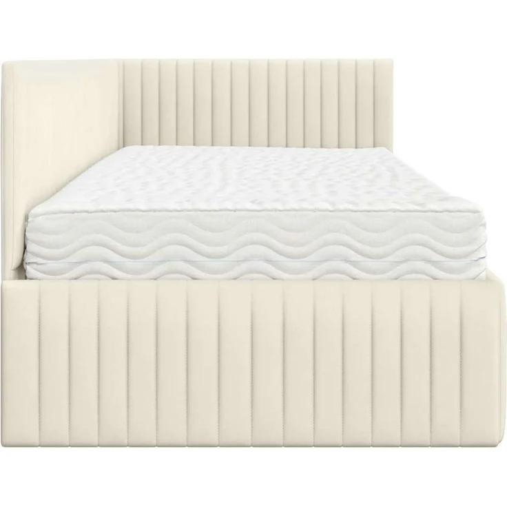 vidaXL Eckbettgestell mit Matratze 2 pcs Creme Samt 3393815 – Bild 8