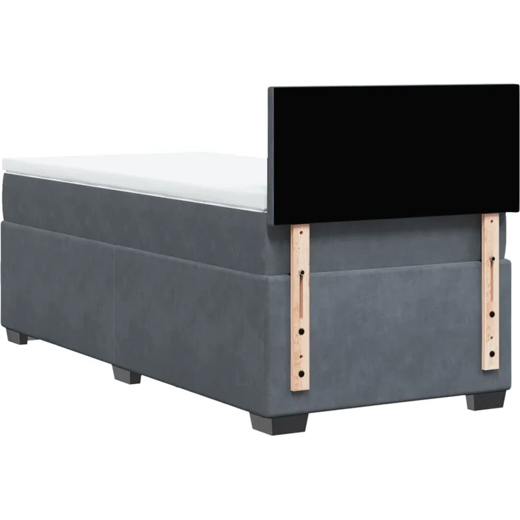 vidaXL Boxspringbett mit Matratze Dunkelgrau 90x200 cm Samt 3288505 – Bild 8