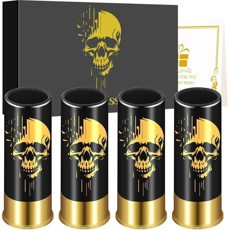 Totenkopf Schnapsgläser Kunststoff Geschenkbox Gothic Hochzeit Party 12 GA – Bild 2