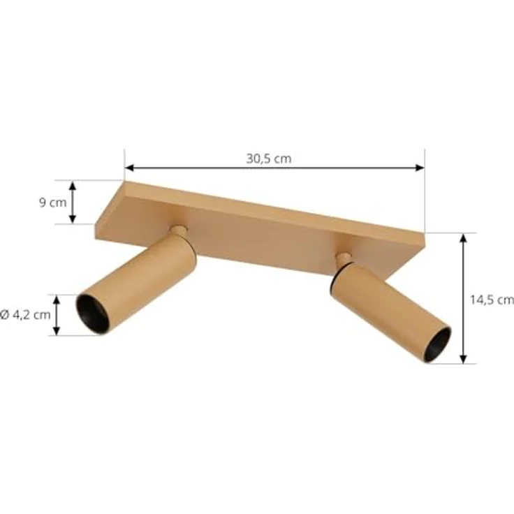Arcchio Strahler Brinja Slim, 2-flammige Deckenlampe in Braun aus Aluminium mit GU10 Leuchtmitteln, moderne Flurleuchte – Bild 5
