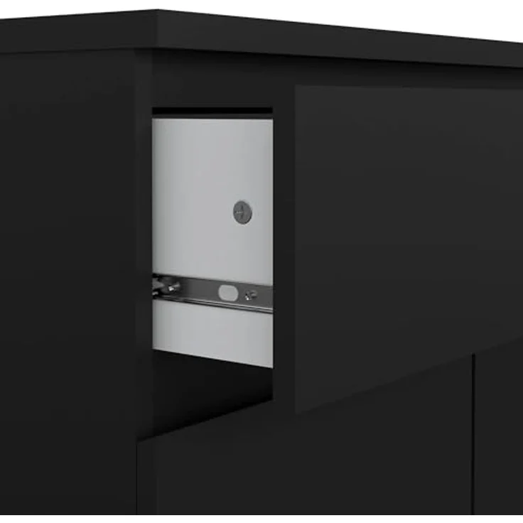 Dmora - Kommode Julienne, Wohnzimmerbuffet, Wohnzimmer-Sideboard, Moderne Küchen-Speisekammer, 80x40 h100 cm, Schwarz – Bild 4