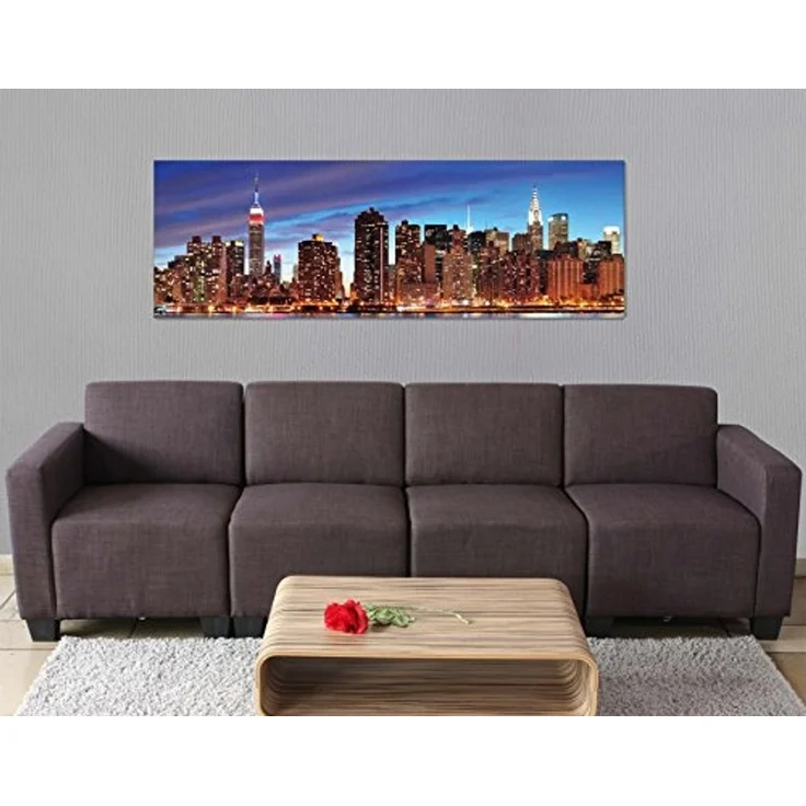 LED-Bild, Leinwandbild Leuchtbild Wandbild, Timer MVG-zertifiziert ~ 120x40cm New York, flackernd – Bild 4