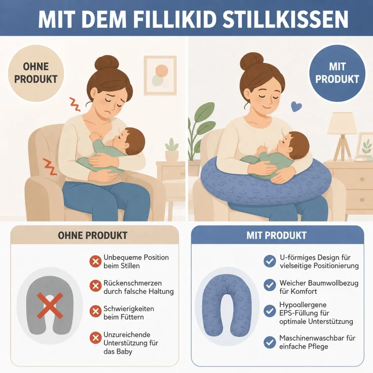 Fillikid Stillkissen Stillkissen EPS Mikroperlen 190 cm Exklusiv – Bild 4