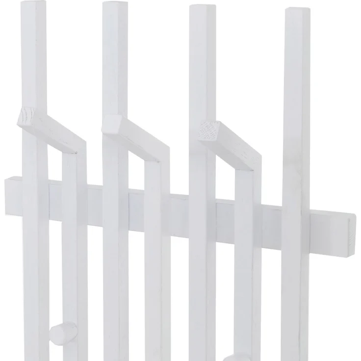 MCA Garderobenpaneel HWC-P57, Wandgarderobe Garderobenleiste Holzgarderobe, Massiv-Holz 135x40cm Eiche ~ weiß – Bild 5