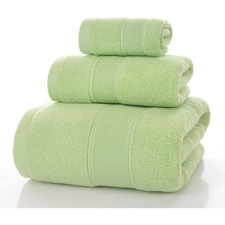 ABC 3-teiliges Badetuch-Set: Quadratisches Handtuch (34 x 34 cm), Handtuch (35 x 75 cm), Badetuch (70 x 140 cm), 100 % reine Baumwolle
