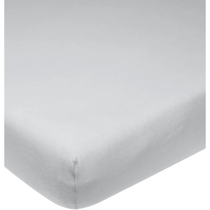 Meyco Home Basic Jersey Uni Spannbettlaken Doppelbett (Bettlaken mit weicher Jersey-Qualität, aus 100% Baumwolle, perfekte Passform durch Rundum-Gummizug, atmungsaktiv, Maße: 160x200 cm), Hellgrau