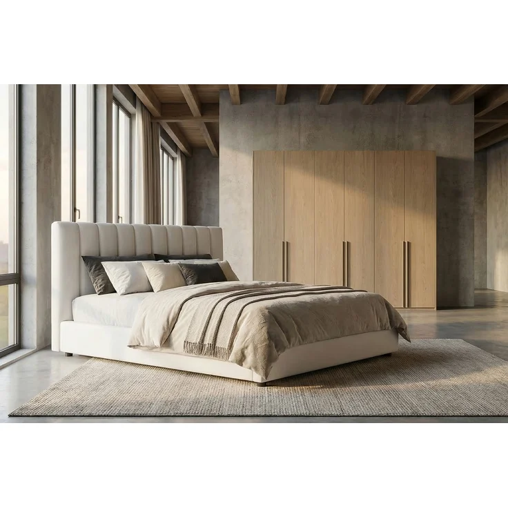 KAWOLA Bett CATTURA Polsterbett Velvet creme 180x200cm mit Lattenrost – Bild 5