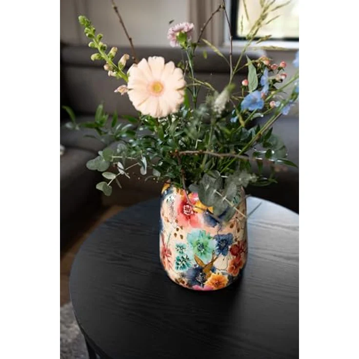 Ter Steege Blumentopf-Dekorative Vase Metall Mehrfarbig D 21 cm H 24 cm – Bild 9