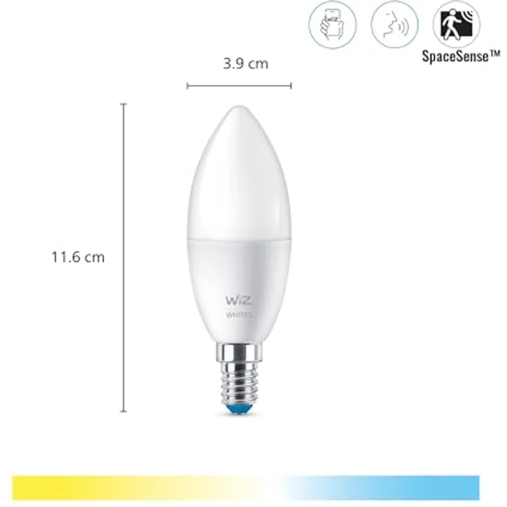 WiZ LED-Leuchtmittel E14 Tunable, 4,9 W, 806 lm, dimmbar, smartes Licht, 2 Stück, weiß – Bild 3
