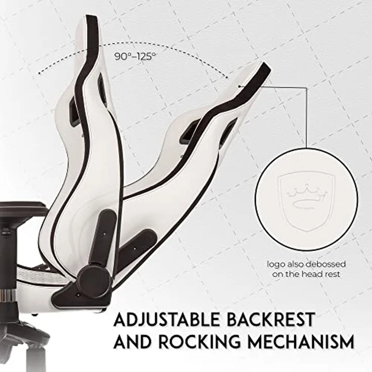 noblechairs Epic Gaming Stuhl - Bürostuhl - Schreibtischstuhl - PU-Kunstleder - Inklusive Kissen - Weiß/Schwarz – Bild 5