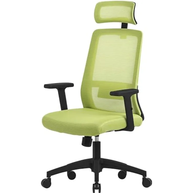 ML-DESIGN Drehstuhl, ergonomischer Schreibtischstuhl in Grün, höhenverstellbar, 66x123x68 cm, ideal für Arbeitszimmer
