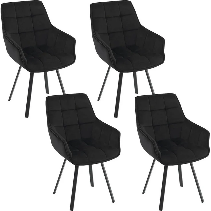 EUGAD Esszimmerstuhl (4 St), drehbar, bequem modern, mit Metallbeinen – Bild 1