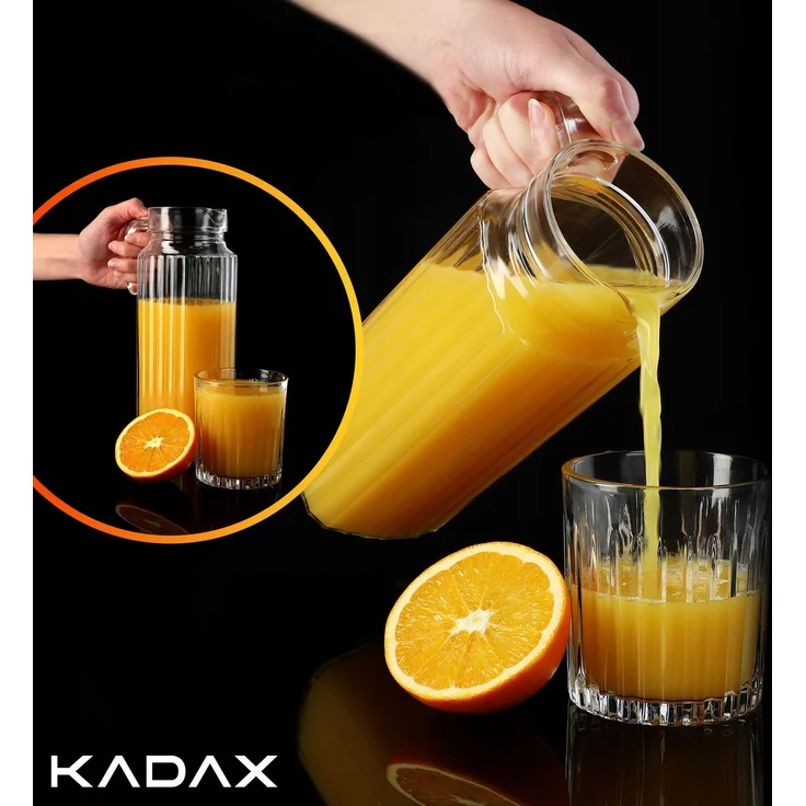 KADAX Krug 1,1 l + 6 Gläser 175 ml für Wassersaft – Bild 4