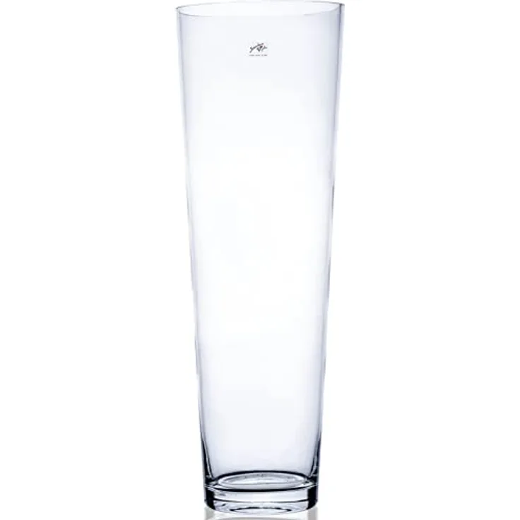 Sandra Rich CONICAL Glasvase, konische Tischvase 50 cm, klar, handgefertigt, transparent