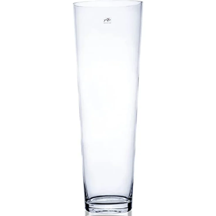 Sandra Rich CONICAL Glasvase, konische Tischvase 50 cm, klar, handgefertigt, transparent
