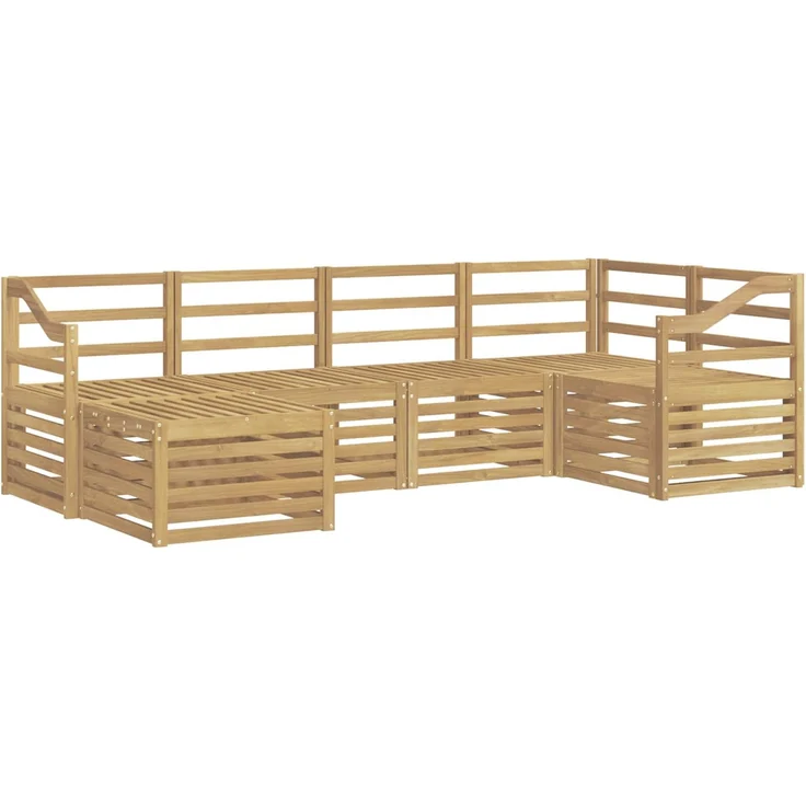vidaXL Outdoor-Sofagarnitur 6 stk. 5-Sitzer Weiß Polyester 3392129 – Bild 2