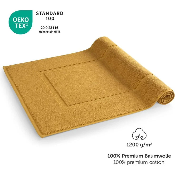 Blumtal Badematte Premium Frottier, schnell trocknend, strapazierfähig, Baumwolle, Rechteckig, 2. St, waschbarer Badvorleger 50x80 cm, saugstark & weich – Bild 3