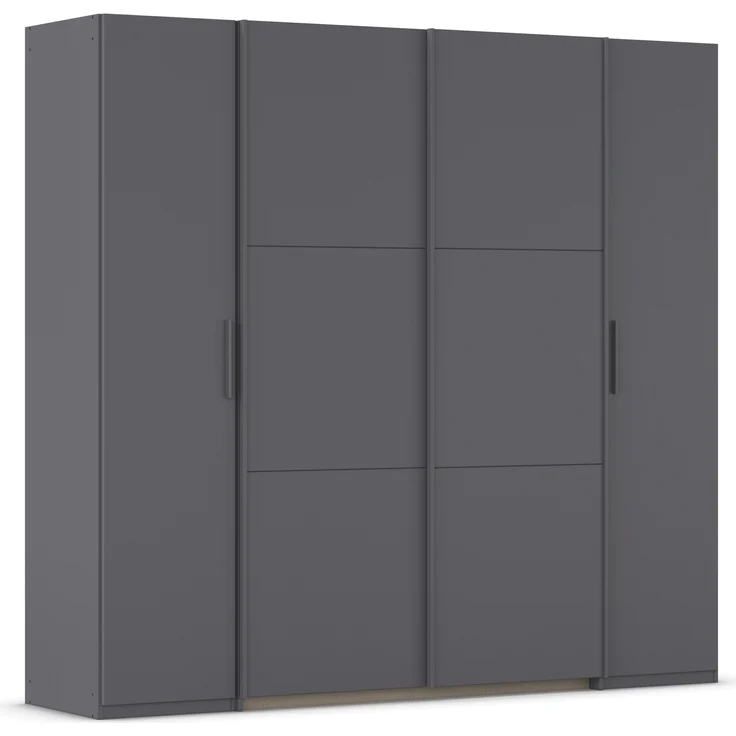 rauch Kleiderschrank, Dreh- und Schwebetürenschrank KRONACH, 4-türig, Grau metallic, 225 x 210 x 59 cm – Bild 3