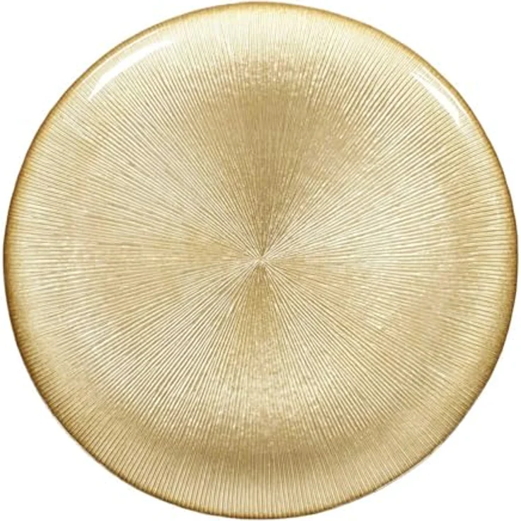 HOME DECO FACTORY, KA6136, Gold Glass Plate 27 cm - Elegant and Durable Design, Ideal for Dinners and Special Occasions, Easy to Clean, Perfect as a Gift - Gold – Bild 2