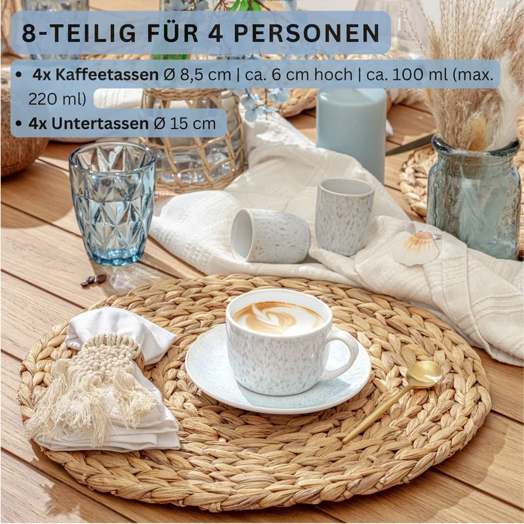 SÄNGER Kaffeetassen Set Santorini 8 teilig – Bild 5
