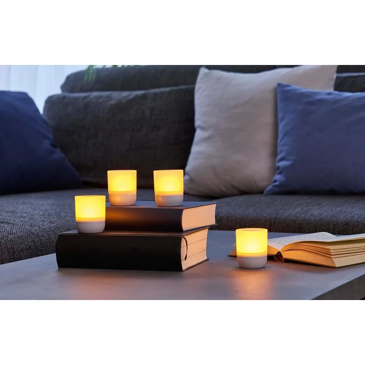 Northpoint LED Dekolicht LED Akku Lounge Lights 4er-Set Touchsensor Innen Außen RGBW