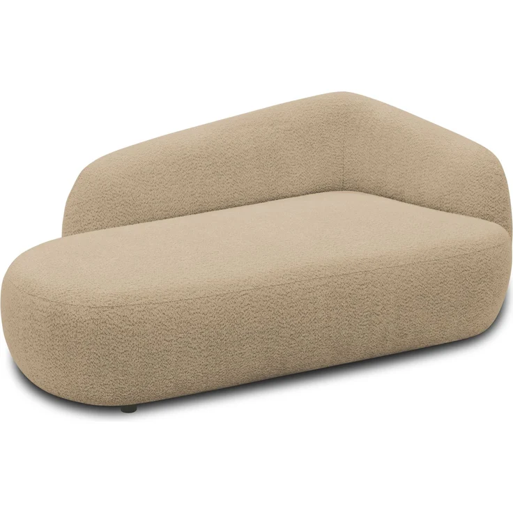DOMO. collection Recamiere 700013, Liege mit Zierkissen, oval, Füße mit Filzgleitern, Chaiselongue, Sofa, Polstergarnitur, 183 x 105 x 75 (BxTxH), braun (taupe) – Bild 3