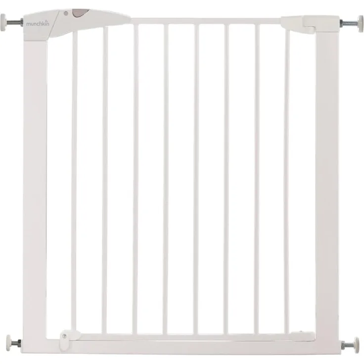 Munchkin Maxi-Secure Tür-/Treppenschutzgitter mit Druckbefestigung, Türschutzgitter für Kinder, Hunde und Katzen 76 - 82 cm, maximum 117 cm mit Verlängerung, weiß