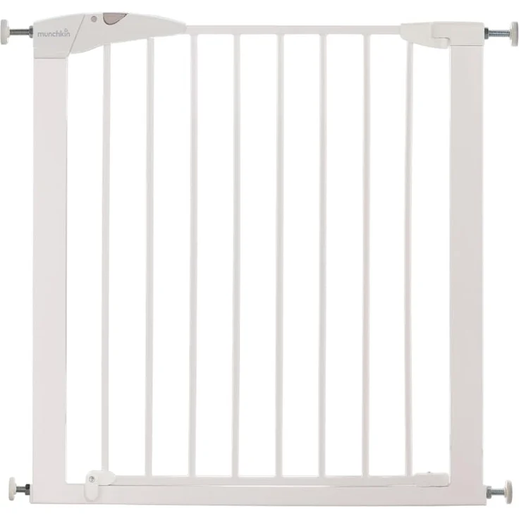 Munchkin Maxi-Secure Tür-/Treppenschutzgitter mit Druckbefestigung, Türschutzgitter für Kinder, Hunde und Katzen 76 - 82 cm, maximum 117 cm mit Verlängerung, weiß