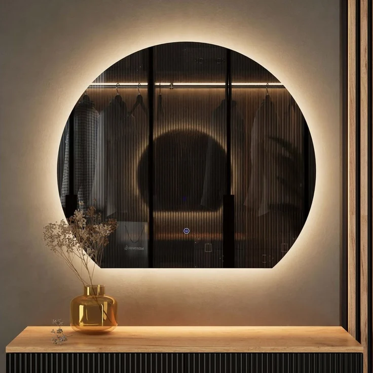 Planetmöbel Dekospiegel AUBE (Dimmbar mit Touch-Schalter, 100x50 cm, Dekorativer Wandspiegel mit Dimm-Funktion), LED Spiegel – Bild 1