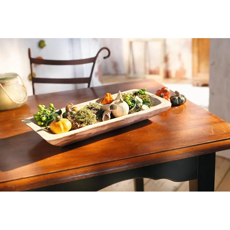 Schale Wood eckig Deko Holzschale Holz Aufbewahrung Obstschale Tisch Korb 42cm – Bild 5