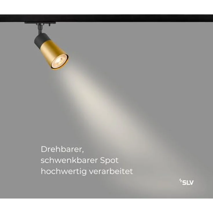 SLV PURI 2.0 Cone, 1~ Spot, GU10, 1x max. 6W, schwarz / gold - Leuchten mit 1 Phasen Adapter – Bild 3