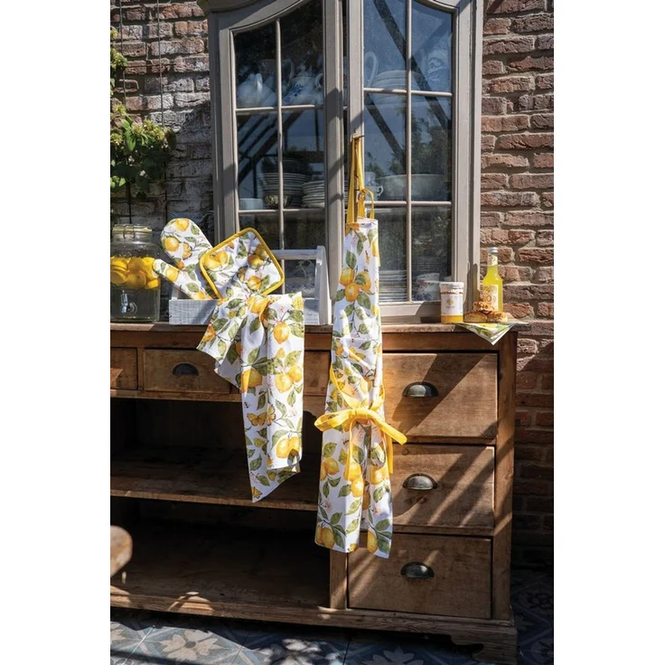 Ambiente® Kochschürze Fresh lemons, (1-tlg, 1-teilig), Küchenschürze Nackenband ca. 70x85cm Baumwolle – Bild 2