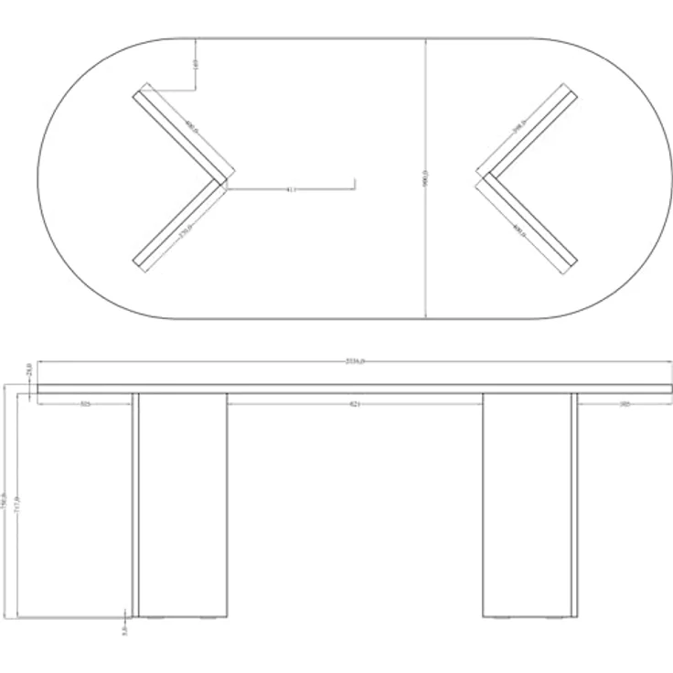 Selsey 'Ovo' Esstisch oval, Weiß, ca. 75 x 90 x 203,6 cm – Bild 4