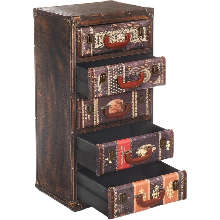 Kobolo Regal Kommode TAFARI aus MDF mit bedrucktem Kunstleder – Bild 1