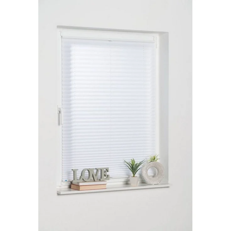K-home Klemmfix-Plissee Weiß 130x130 cm (B x L) Lichtschutz +++ Moderne Crushed Optik +++ – Bild 3
