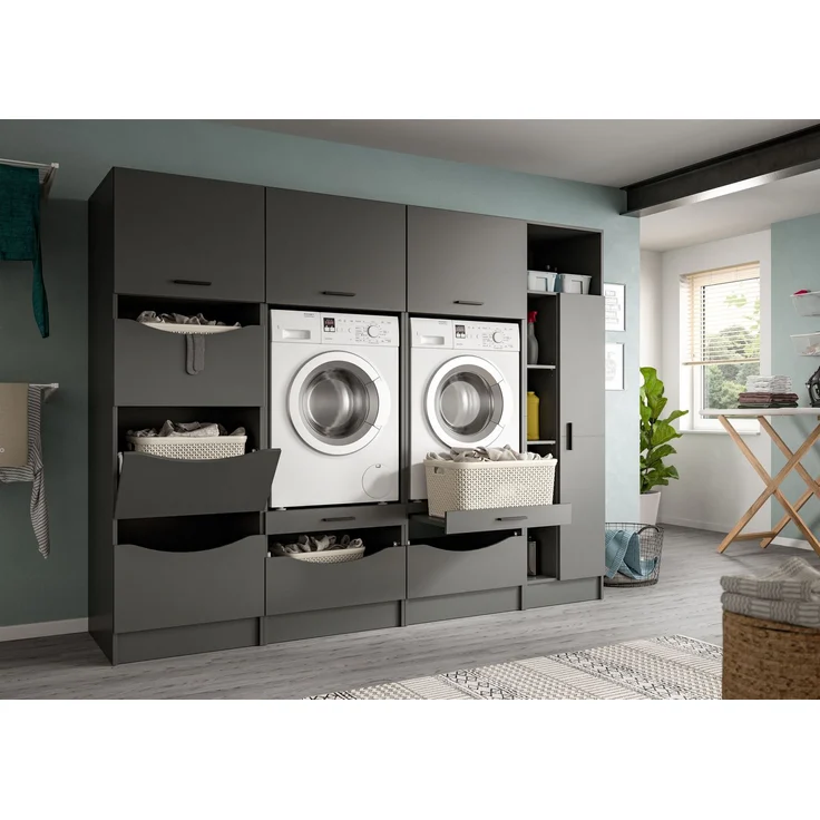 Waschmaschienenumbau Set (B/H/T: 233x195x68 cm) in anthrazit Nachbildung – Bild 6