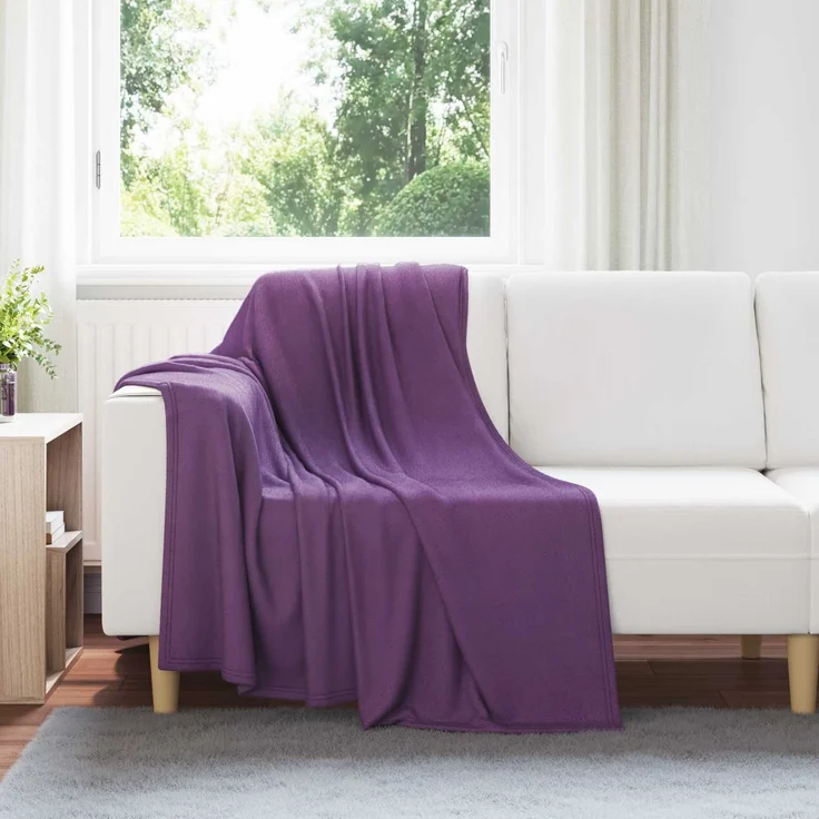 vidaXL Überwurfdecke Lila 170 x 130 cm Fleece 42017037 – Bild 1
