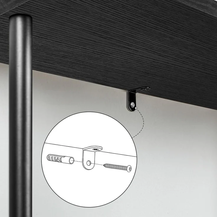 Leiterregal 6stöckig Bücherregal 39 x 24 x 200,5 cm Schwarz – Bild 10