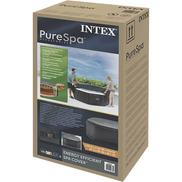 INTEX Spa-Abdeckung Dunkelgrau 180 x 180 cm PVC und PU 42035643 – Bild 2