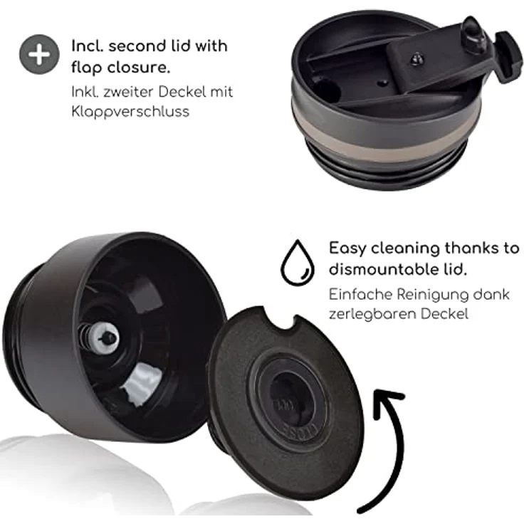 Milu Thermobecher Isolierbecher Kaffeebecher to go - 210ml 100% Auslaufsicher - Trinkbecher aus Edelstahl - Autobecher doppelwand Isolierung - Thermo Becher - Travel Mug (Braun) – Bild 5
