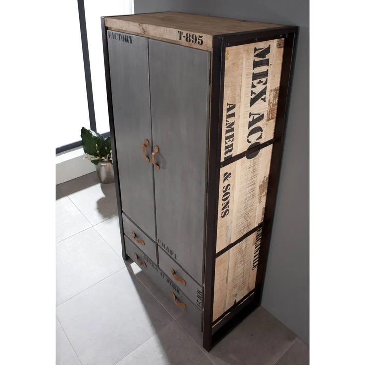 Schrank Mango 100x50x190 natur bedruckt FACTORY #137 – Bild 2
