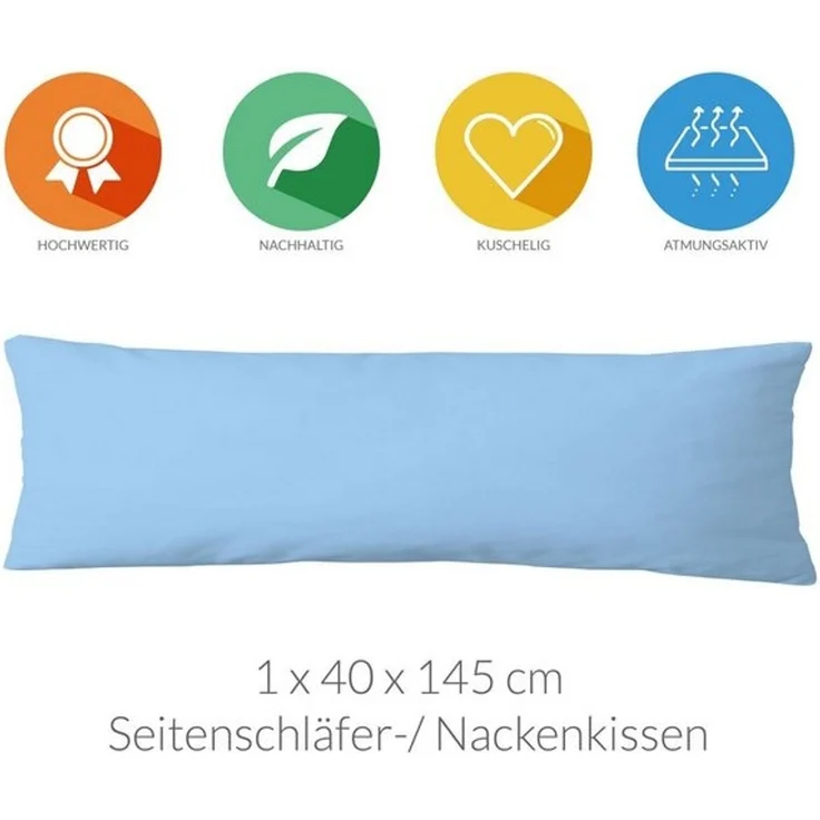 Lavea Kissenbezug Jasmin, (1 Stück), Kopfkissenbezug 40x145 cm - 100% atmungsaktive Baumwolle – Bild 4
