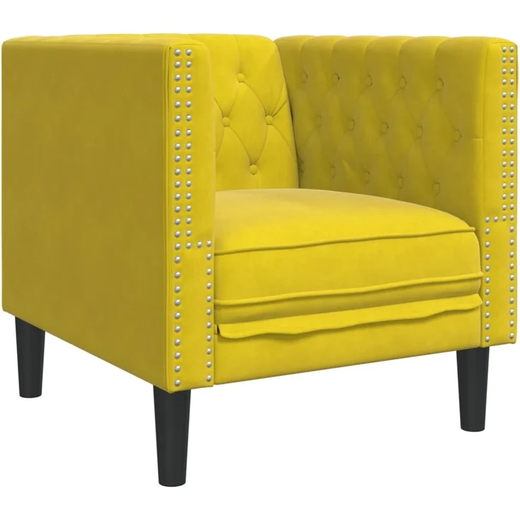 vidaXL Chesterfield-Sessel Gelb Samt 372679 – Bild 1