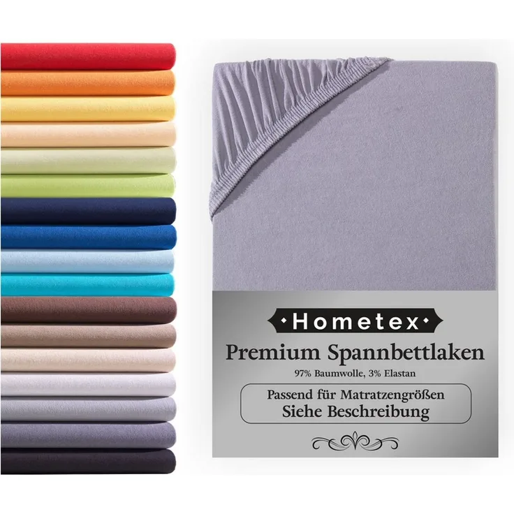 Hometex Premium Textiles Spannbettlaken Premium Boxspringbett Spannbetttuch ideal für Wasserbett und Matratzen, Jersey, Gummizug: Rundumgummizug, Spannbettlaken Premium Qualität 190 g/m², Gekämmte Baumwolle
