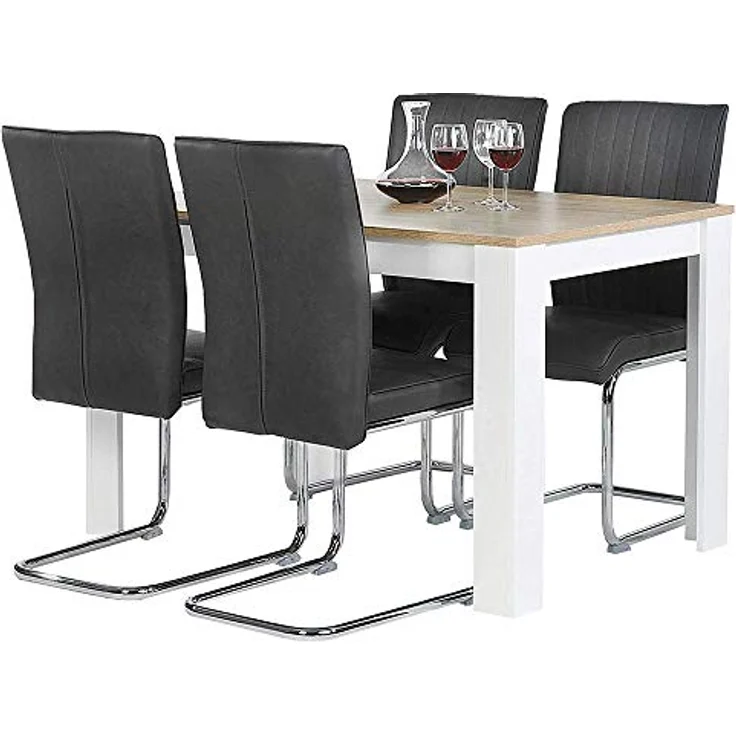 BAKAJI Tisch für Esszimmer, Küche, rechteckig, modernes Design, aus MDF-Holz, Melamin-Finish, Maße: 20 x 80 x 74 cm – Bild 3