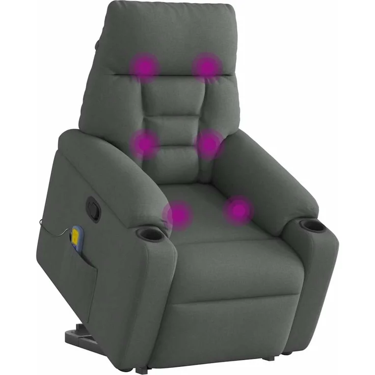 vidaXL Massagesessel mit Aufstehhilfe Dunkelgrau Stoff 3303043 – Bild 2