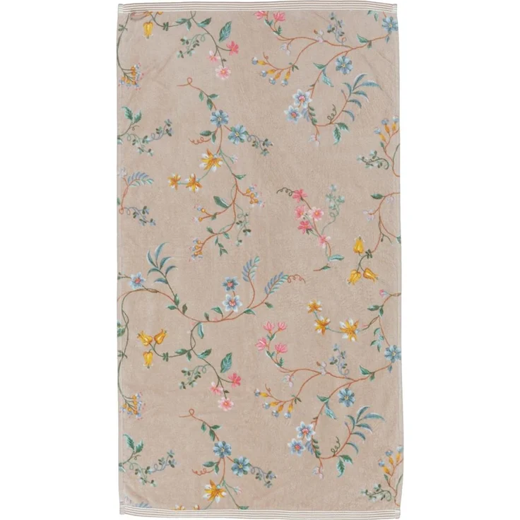 PIP Studio Duschtuch Badetuch Les Fleurs Khaki 70x140 cm Blumenranke Blütenrispen – Bild 1
