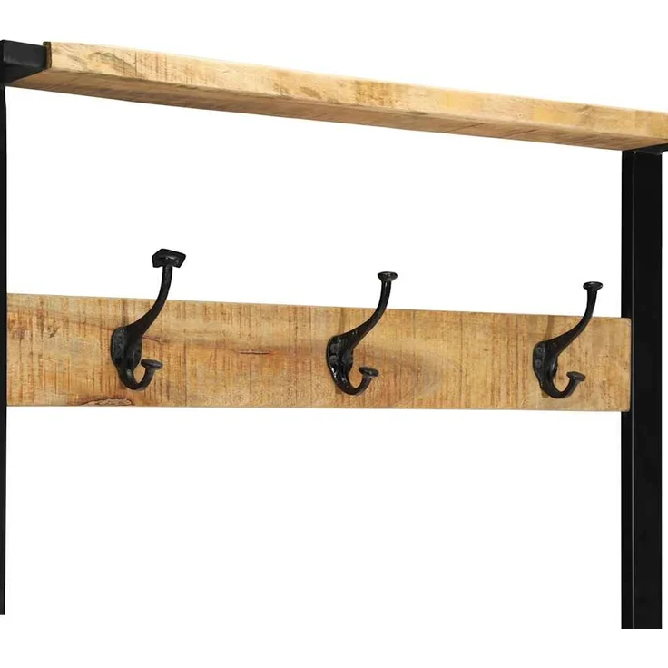 vidaXL Kleiderständer 80x40x190 cm Raues Massivholz Mango 4015961 – Bild 5