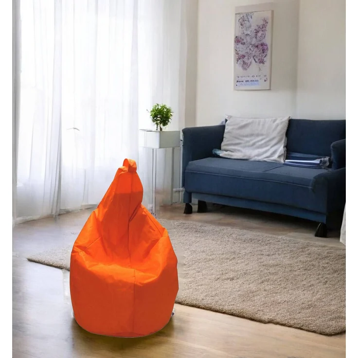 Dmora Pouf Angillina, Mehrzwecksessel, Sitzsack, Hockerhocker, Made in Italy, 80x80 h120 cm, Orange – Bild 2